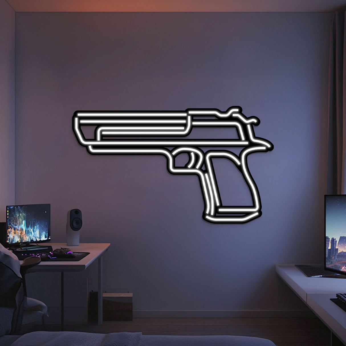 Desert Eagle Metal Neon Weapon Wall Art - NCN0066
