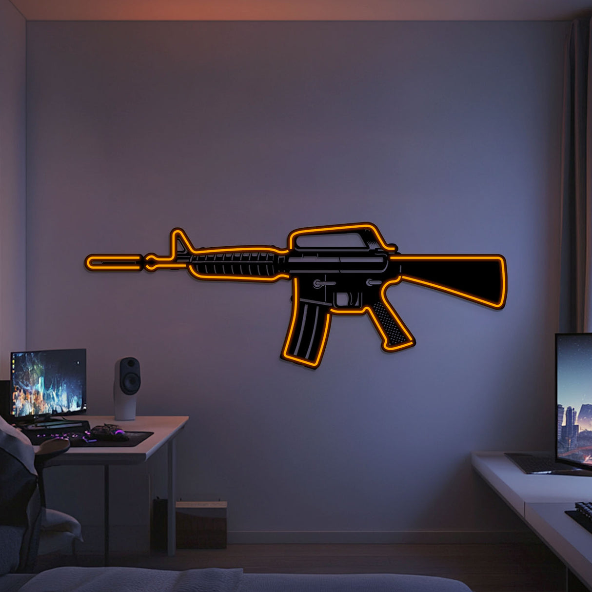M4A1 Metal Neon Weapon Wall Art - NCN0062