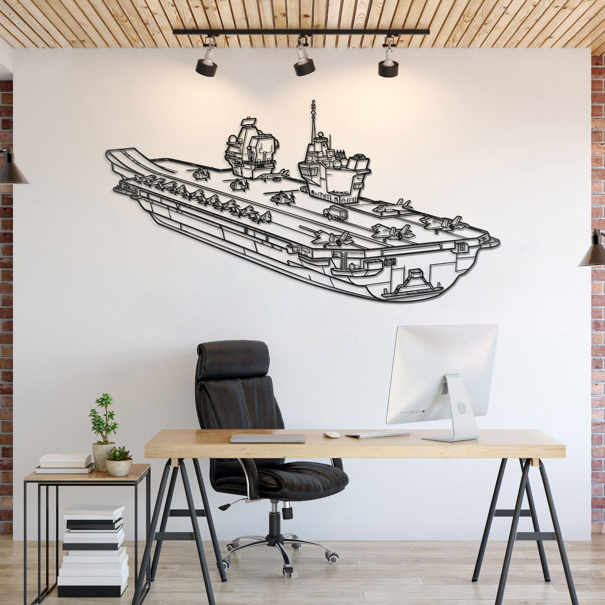 HMS Queen Elizabeth Metal Aircraft Carrier Wall Art - NCP0671