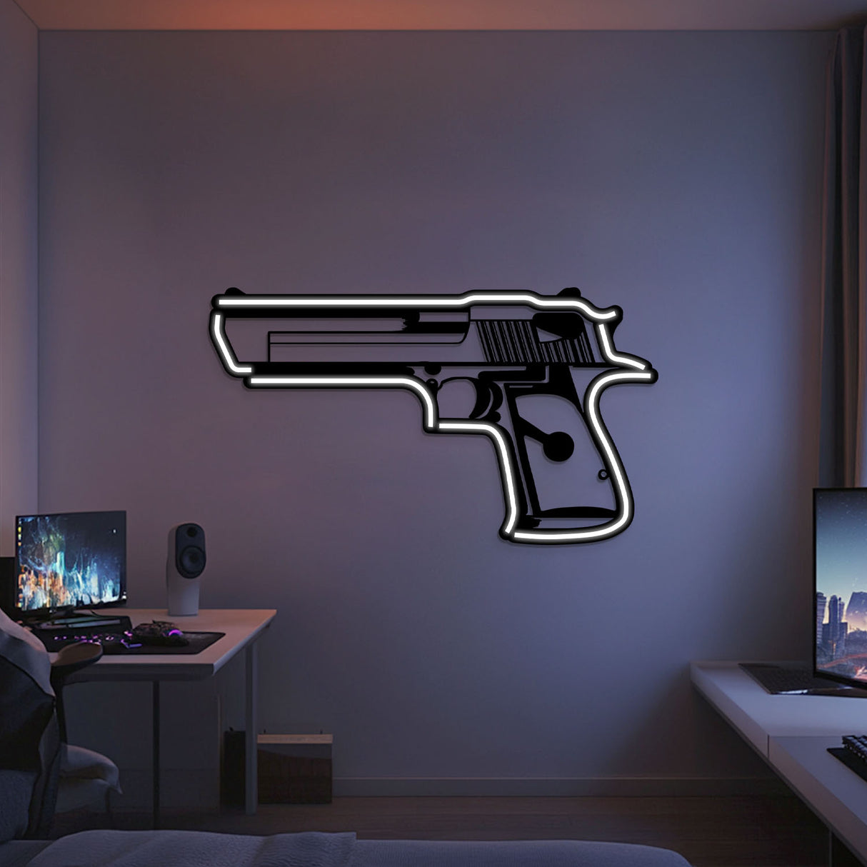 Desert Eagle Metal Neon Weapon Wall Art - NCN0066