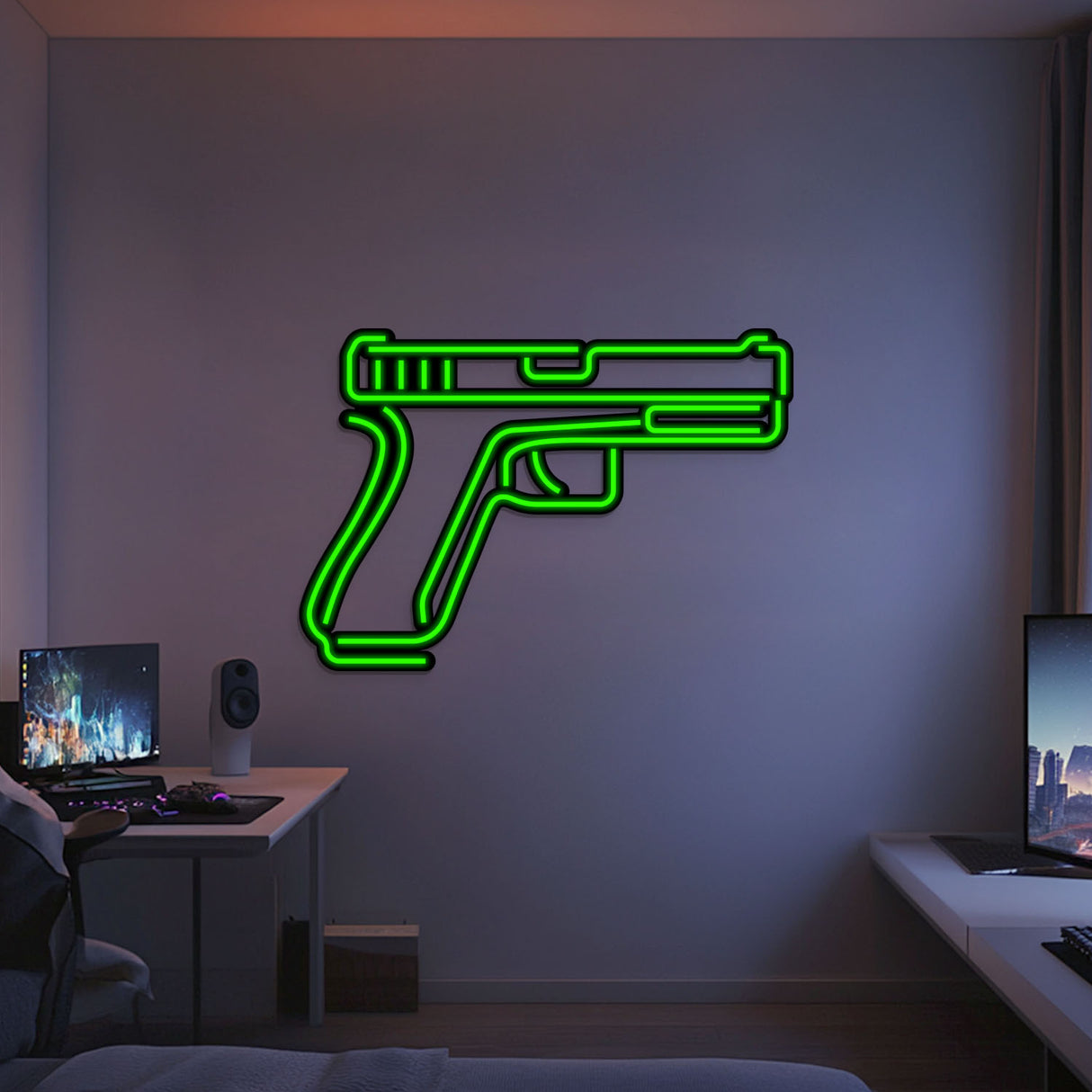 Glock Metal Neon Weapon Wall Art - NCN0065