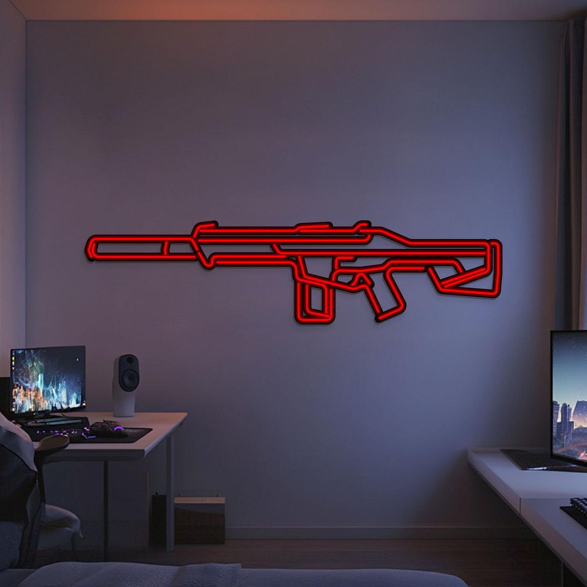 Phantom Metal Neon Weapon Wall Art - NCN0070
