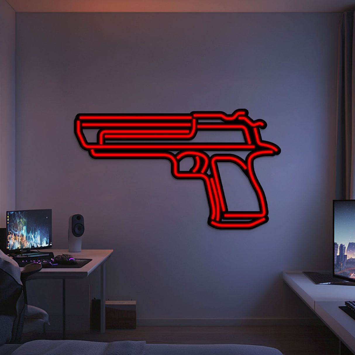 Desert Eagle Metal Neon Weapon Wall Art - NCN0066
