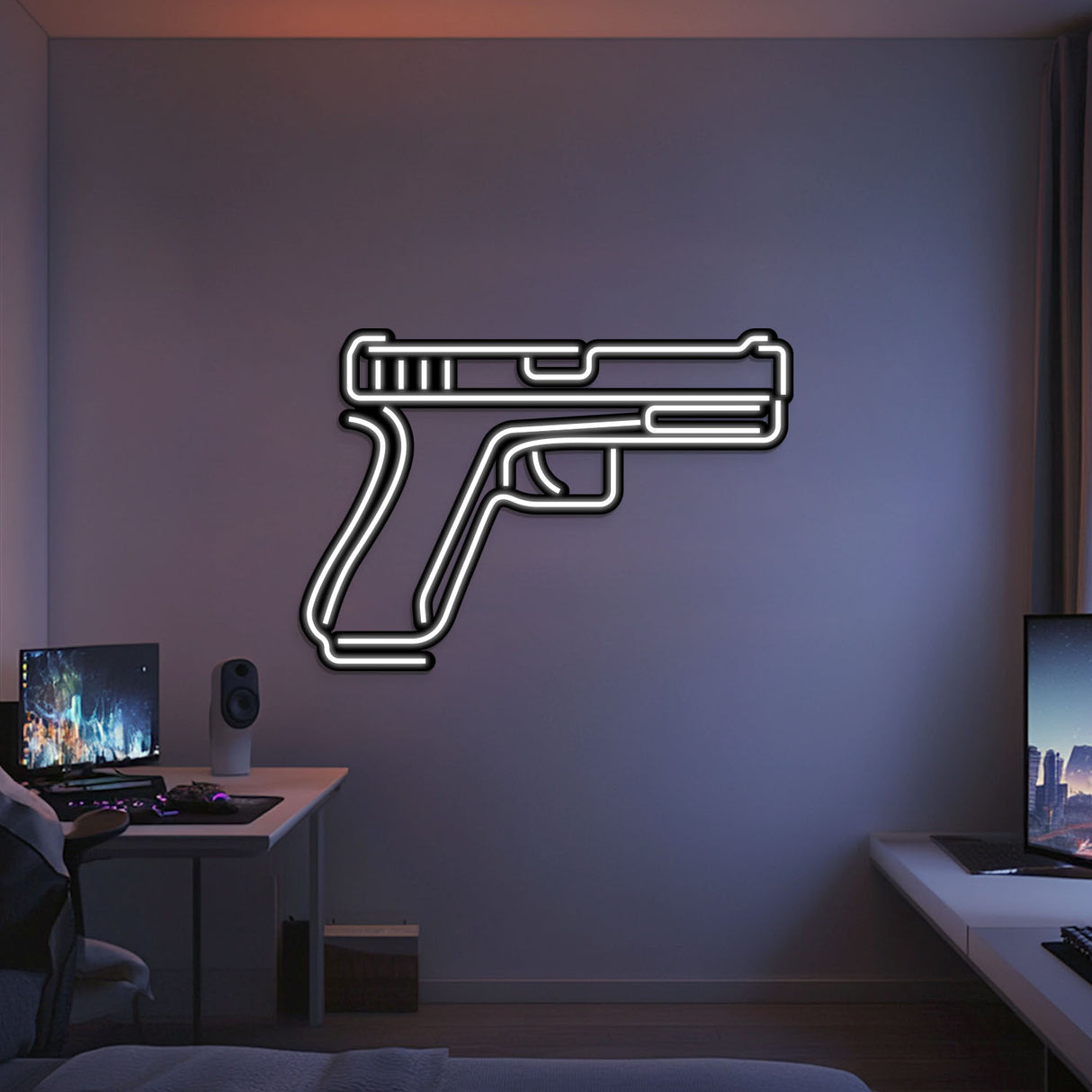 Glock Metal Neon Weapon Wall Art - NCN0065