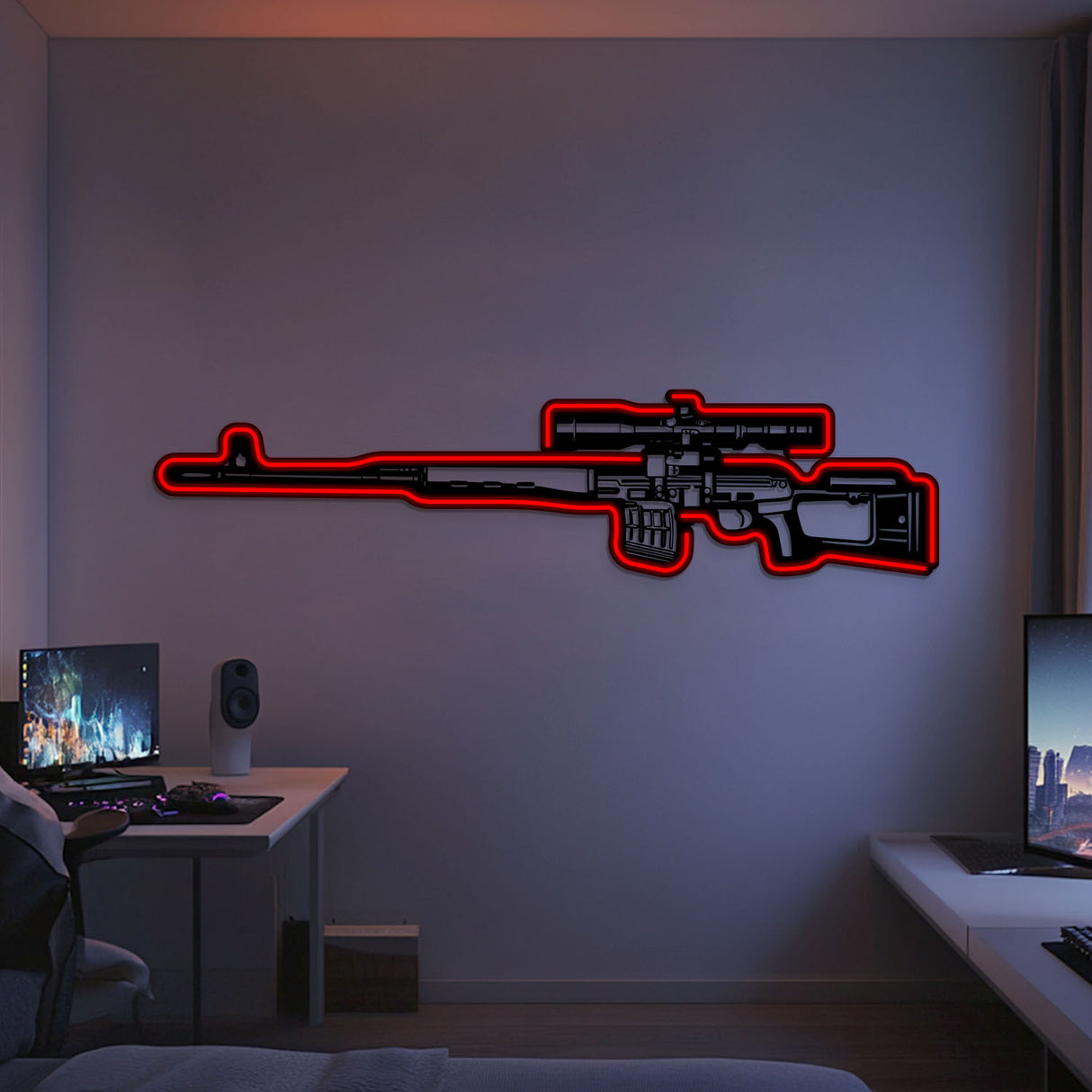 Dragunov Metal Neon Weapon Wall Art - NCN0068