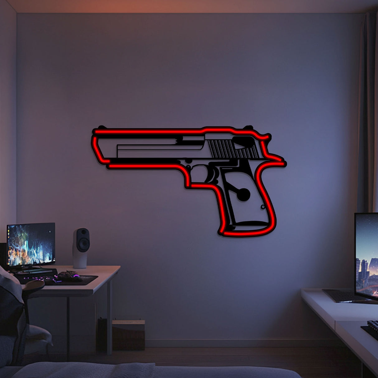 Desert Eagle Metal Neon Weapon Wall Art - NCN0066