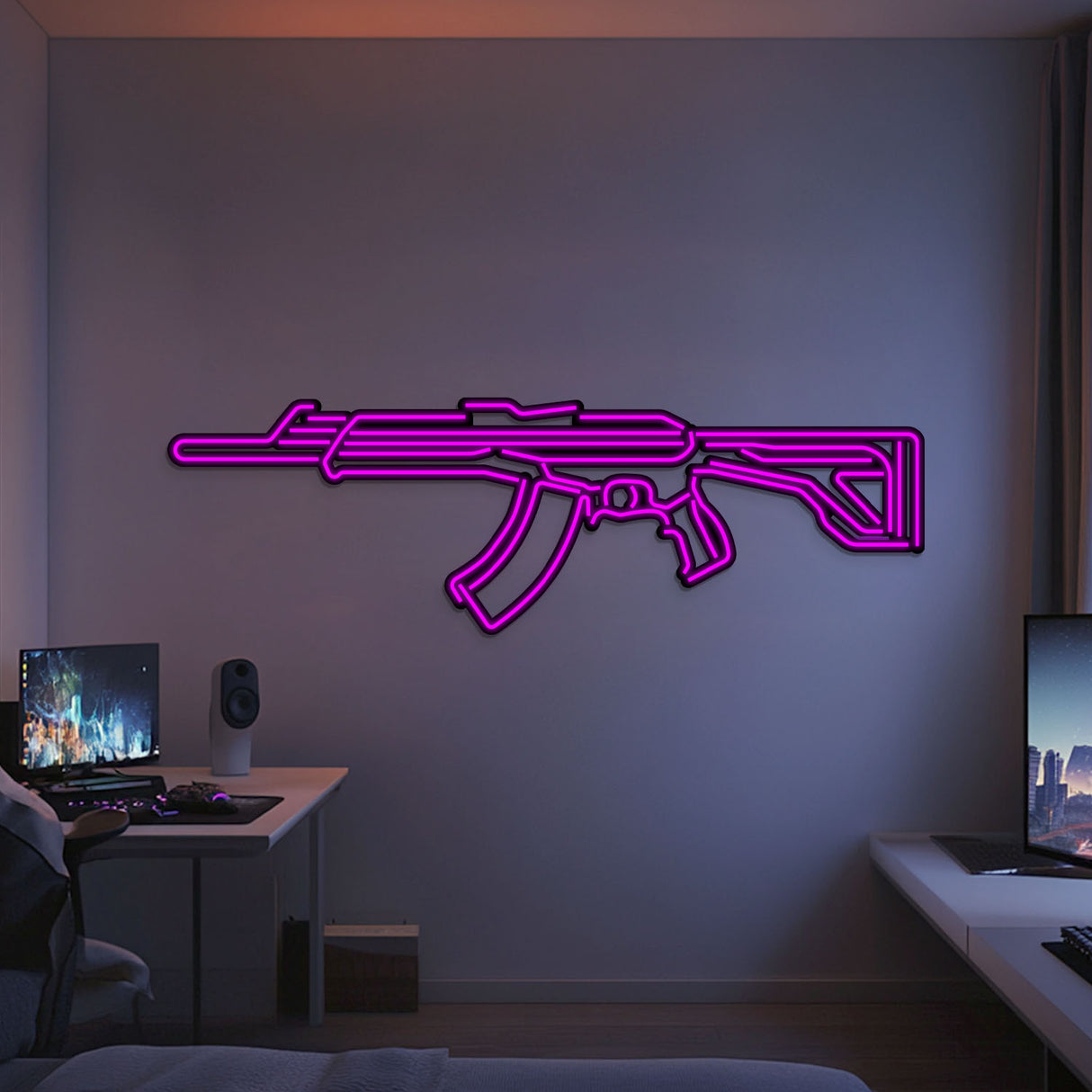Vandal Metal Neon Weapon Wall Art - NCN0069