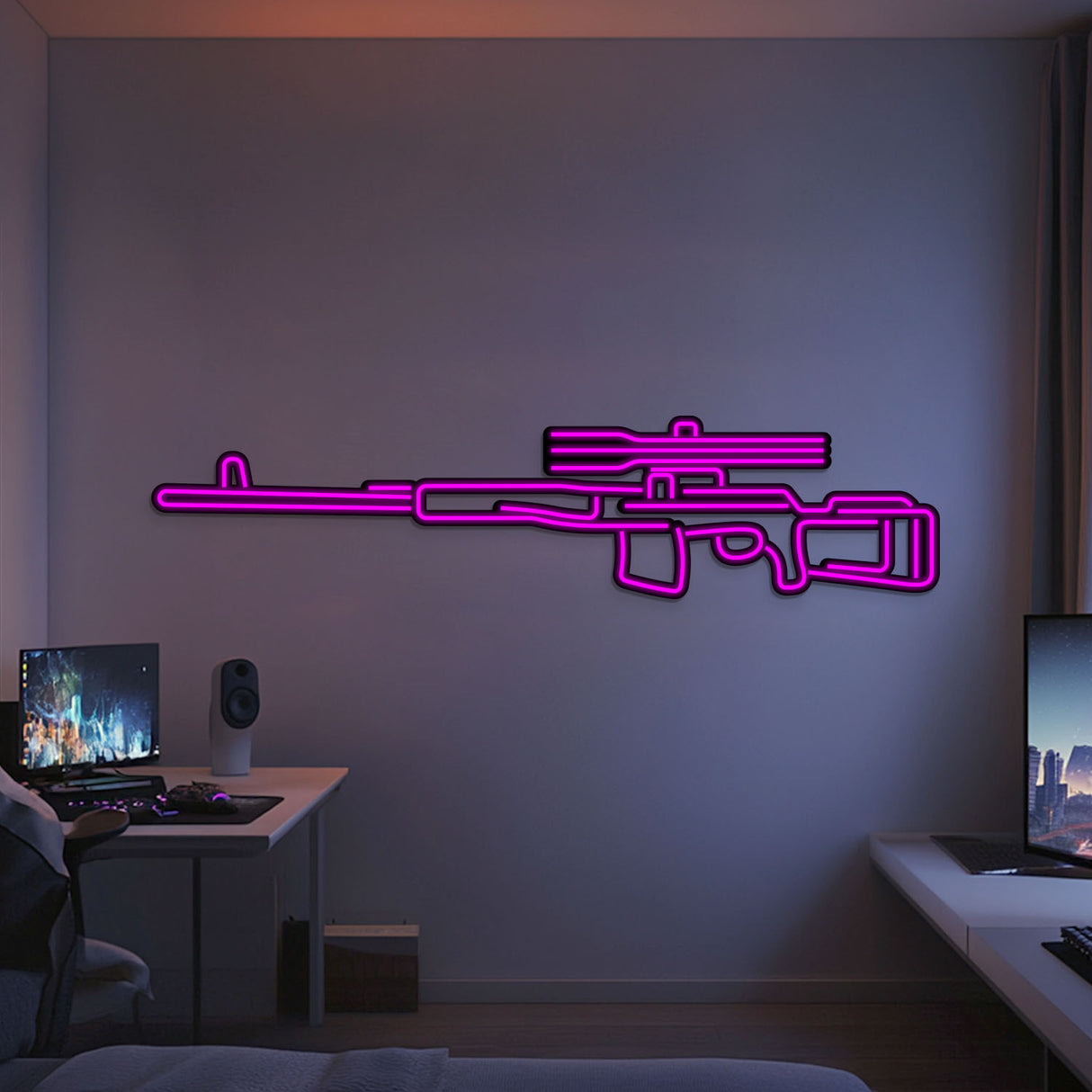 Dragunov Metal Neon Weapon Wall Art - NCN0068