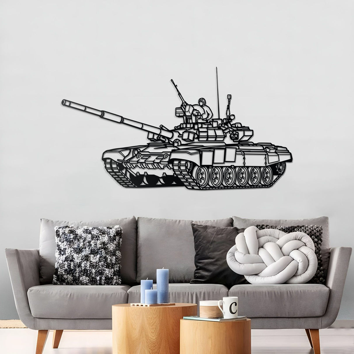 T-90 Metal Tank Wall Art - NCP0658