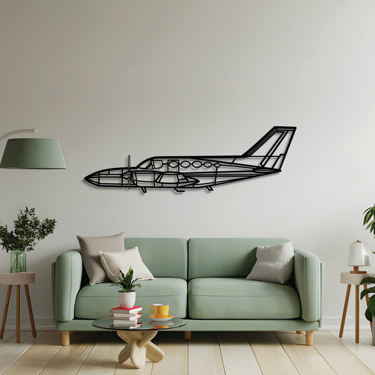 Navigate Craft Aero Commander 421 décor, ready-to-hang with elevation spacers, ideal avgeek gift for aviation enthusiasts