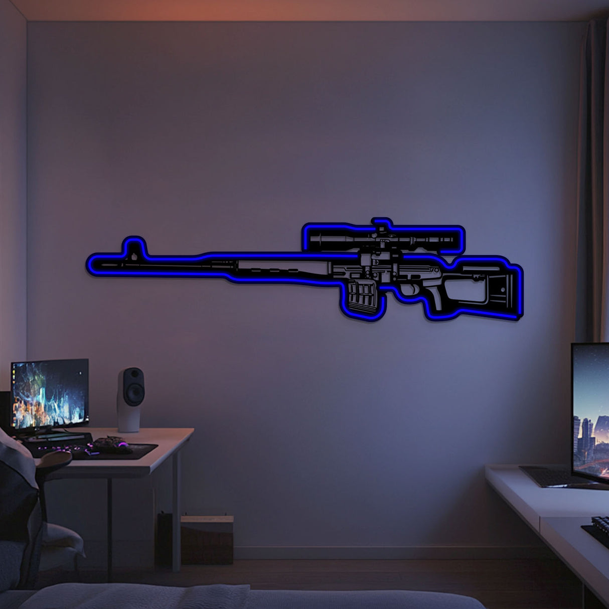 Dragunov Metal Neon Weapon Wall Art - NCN0068