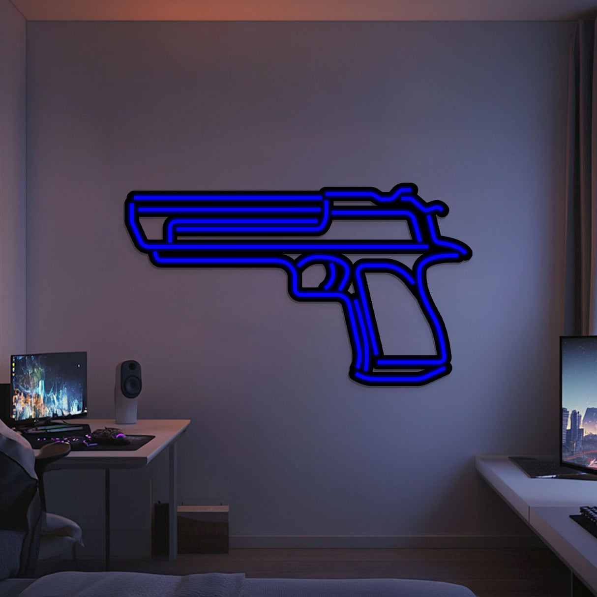 Desert Eagle Metal Neon Weapon Wall Art - NCN0066
