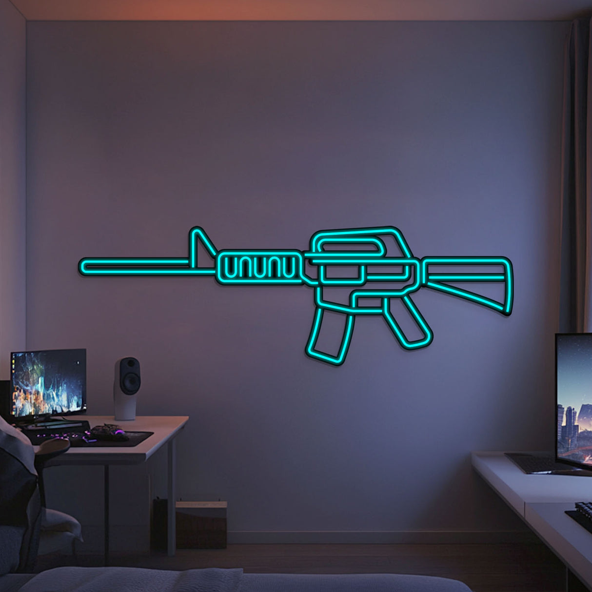 M4A1 Metal Neon Weapon Wall Art - NCN0062