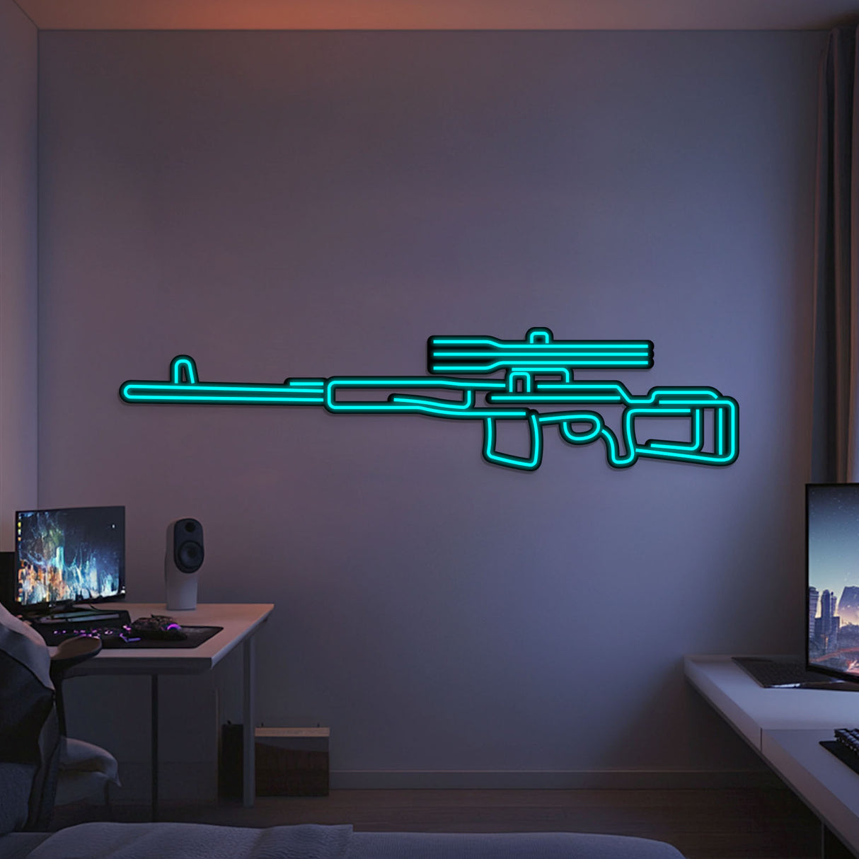 Dragunov Metal Neon Weapon Wall Art - NCN0068