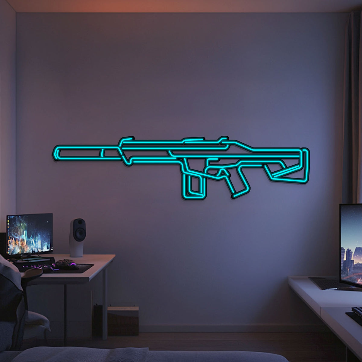 Phantom Metal Neon Weapon Wall Art - NCN0070