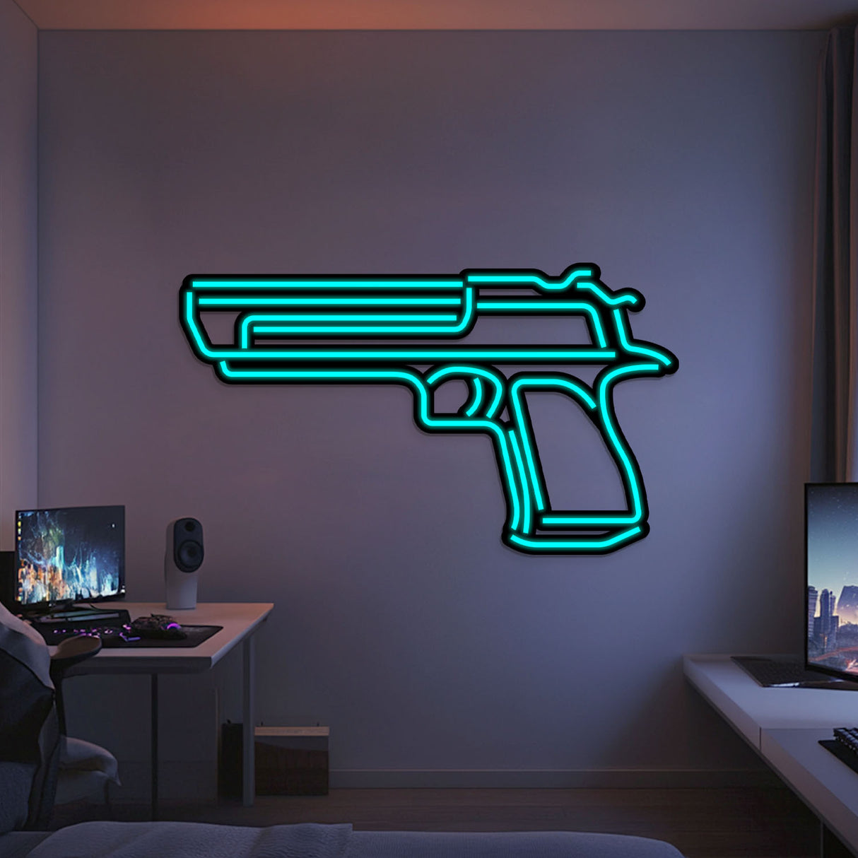 Desert Eagle Metal Neon Weapon Wall Art - NCN0066