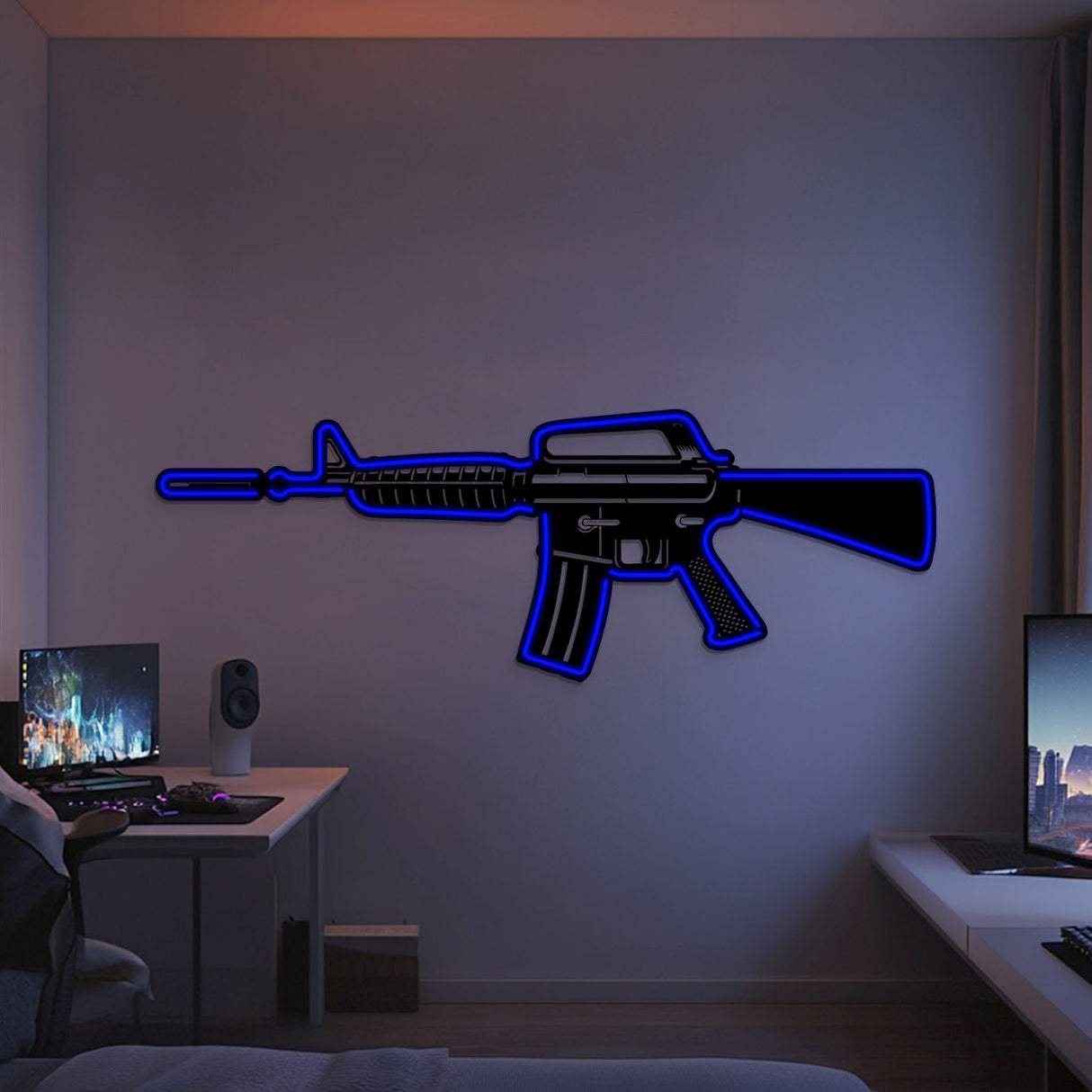 M4A1 Metal Neon Weapon Wall Art - NCN0062