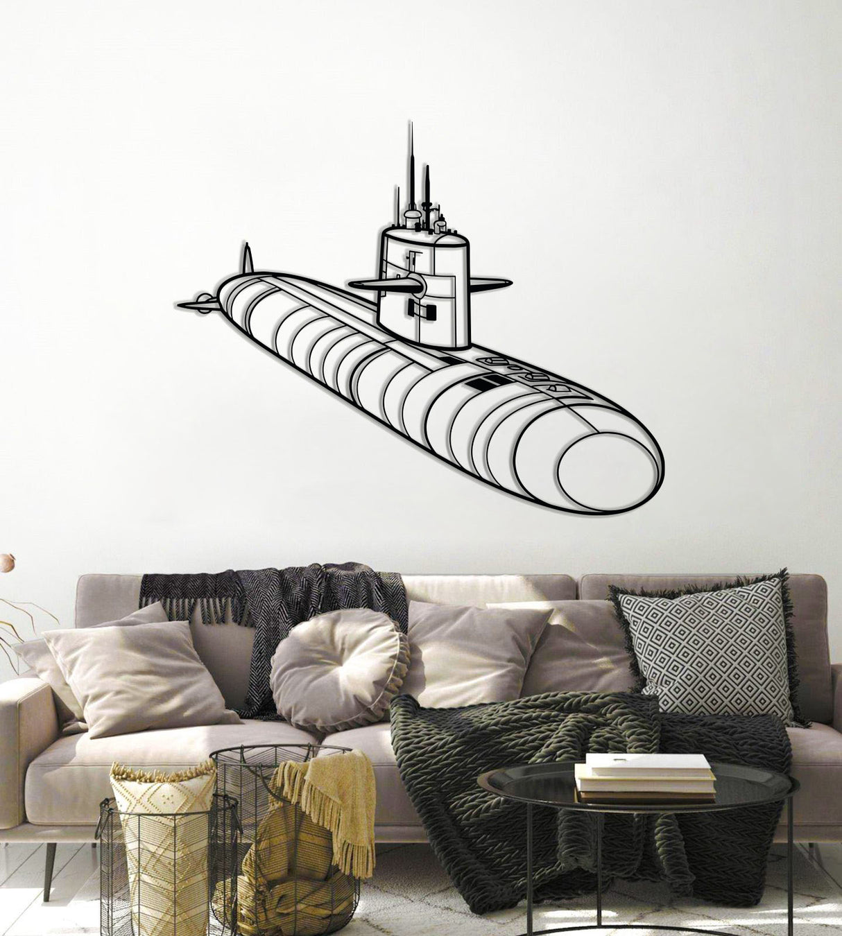 Barbel Class Metal Submarine Wall Art - NCP0667