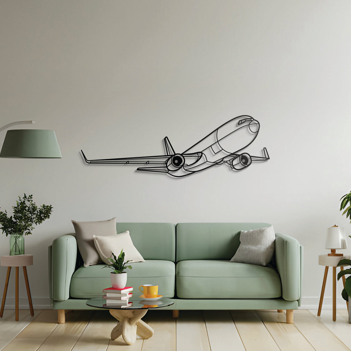 Sleek Boeing 767‑300F metal wall art – powder‑coated matte finish that blends seamlessly with contemporary interiors