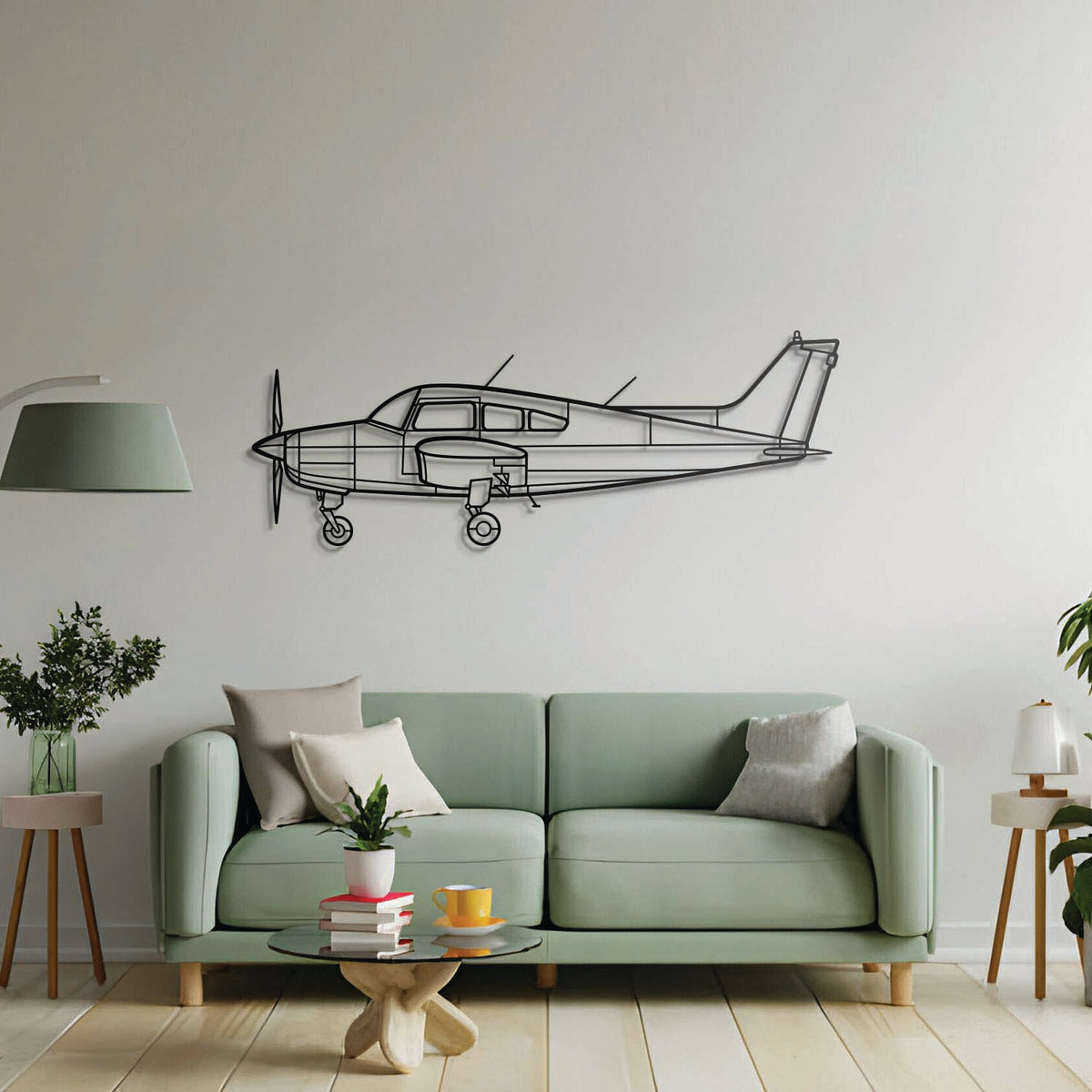 Aviation décor highlight: A23‑24 Musketeer laser‑cut steel wall art with matte finish and elevation screws for avgeek spaces