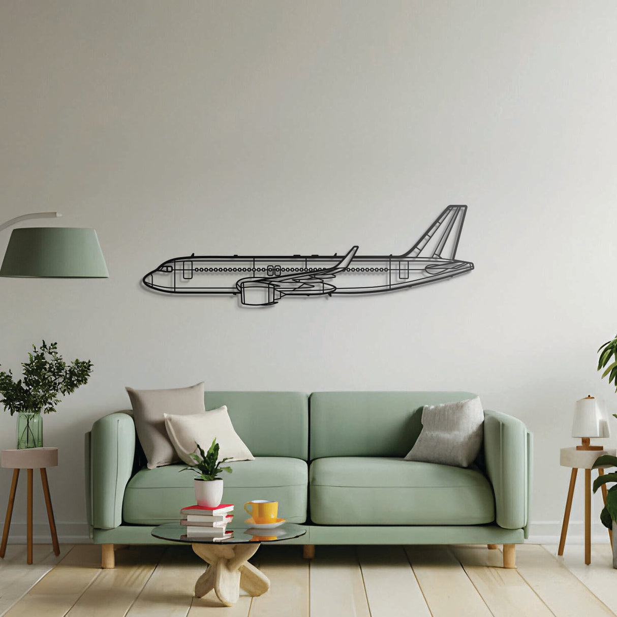 Aviation décor highlight: A320‑Neo laser‑cut steel wall art with matte finish and elevation screws for avgeek spaces