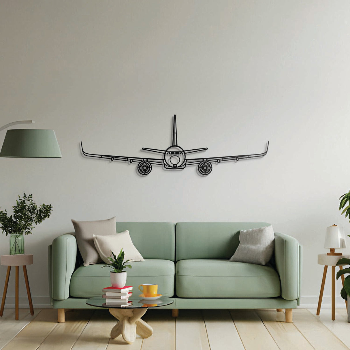 Aviation décor highlight: A320‑Neo Front laser‑cut steel wall art with matte finish and elevation screws for avgeek spaces