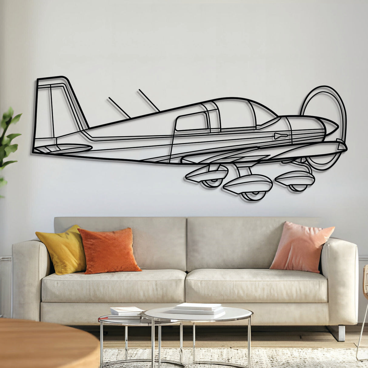 AA‑1 Lynx back angle metal aircraft wall art, laser‑cut 2 mm steel with matte powder coat and floating 3D effect