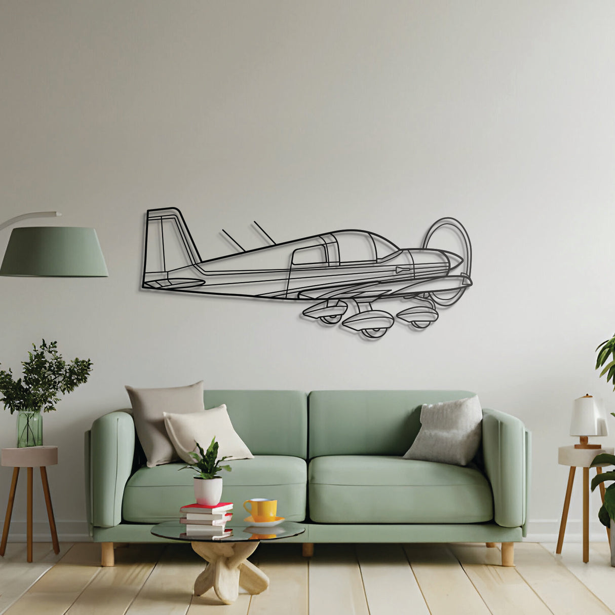Aviation décor: AA‑1 Lynx metal wall art in matte steel with floating 3D effect—ideal for hangar or office