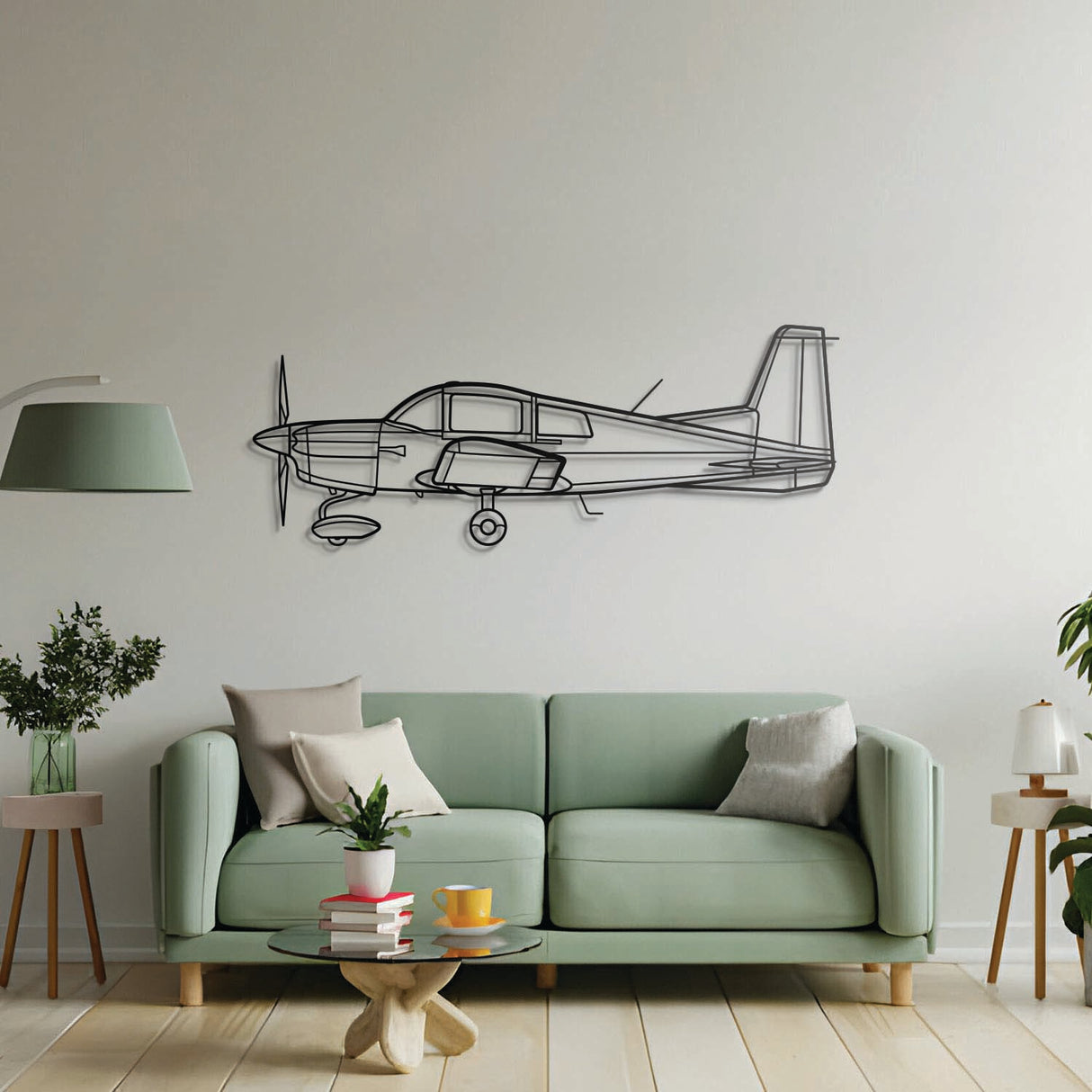 Aviation décor highlight: AA‑5 laser‑cut steel wall art with matte finish and elevation screws for avgeek spaces