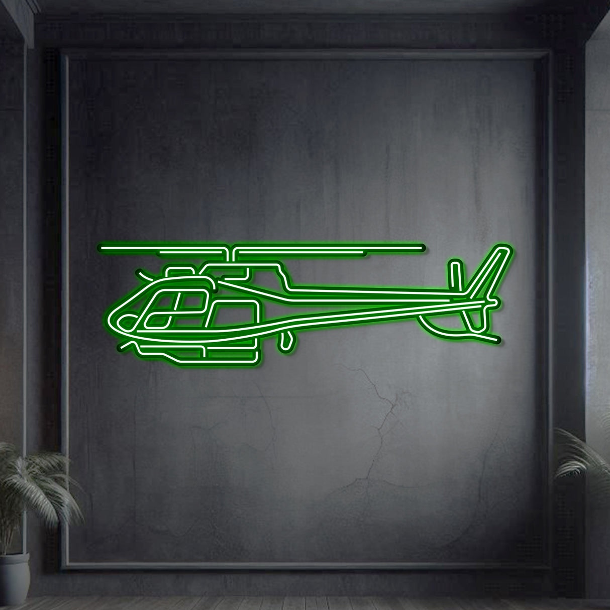 H125 neon wall art, sleek aviation décor perfect for hangars, modern offices, or contemporary living spaces