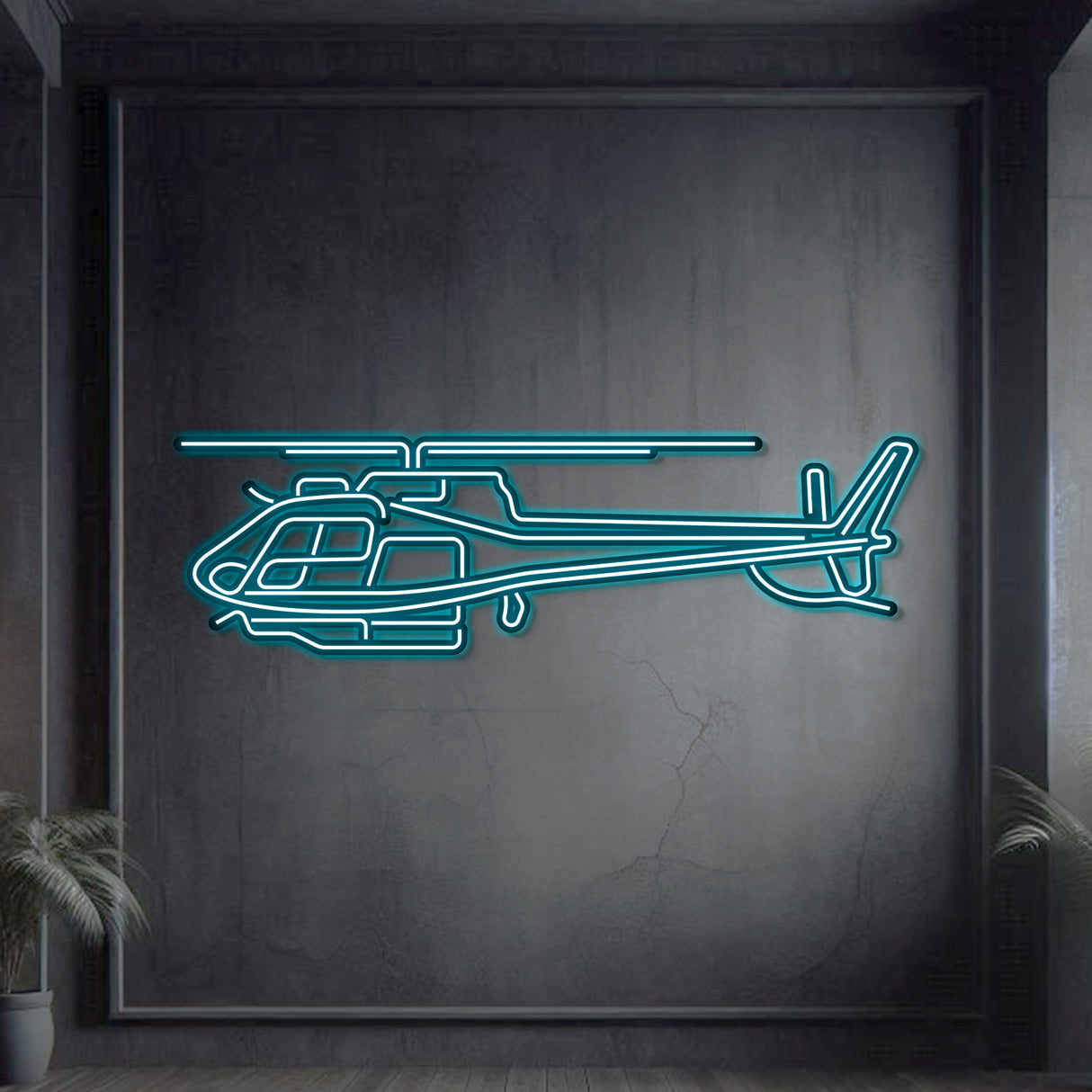 Matte‑finish H125 neon aircraft wall art, iconic aviation heritage gift for special occasions like retirements or milestones