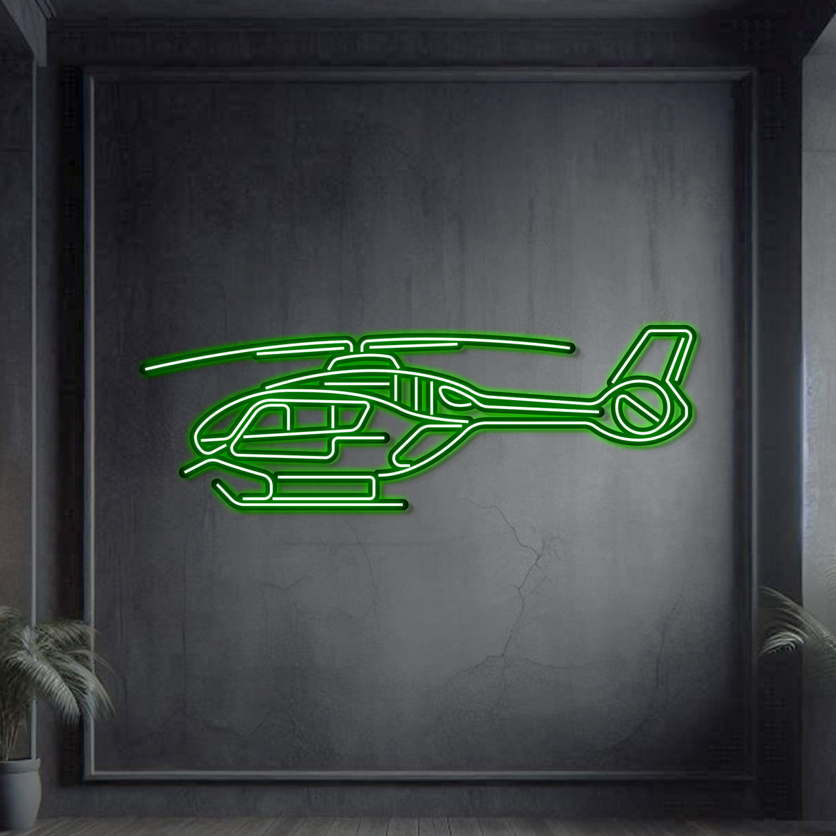 Juno HT1 neon wall art, sleek aviation-themed décor perfect for hangars, offices, or contemporary interiors