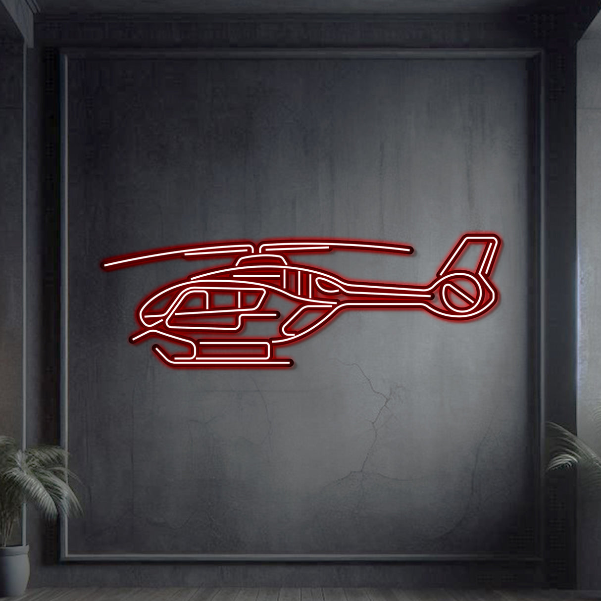Matte-finish RAF Juno HT1 neon aircraft wall art — iconic training helicopter gift for retirements or aviation milestones