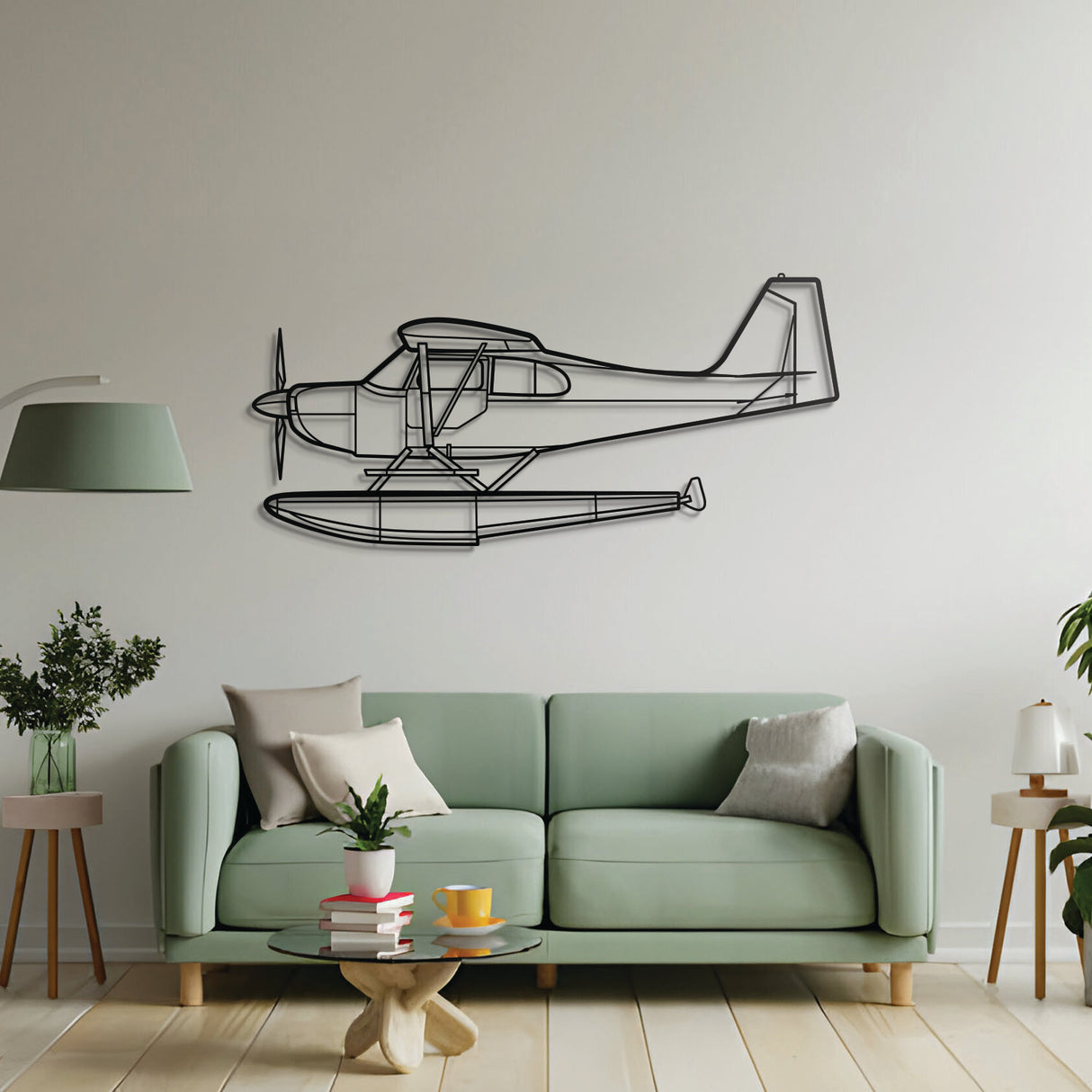 Citabria metal wall décor – precision laser‑cut two-seat light plane profile floating off the wall for layered visual appeal and taildragger charm