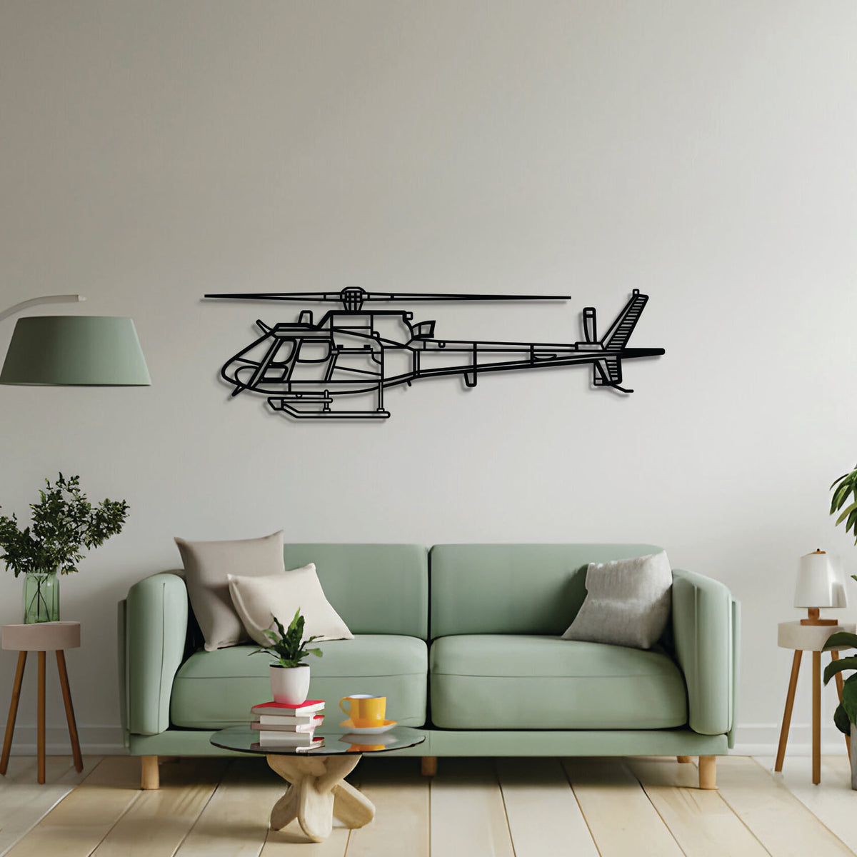 2 mm steel AS550 Fennec wall art, powder‑coated matte finish, floats ~1 cm off wall for dynamic 3D depth