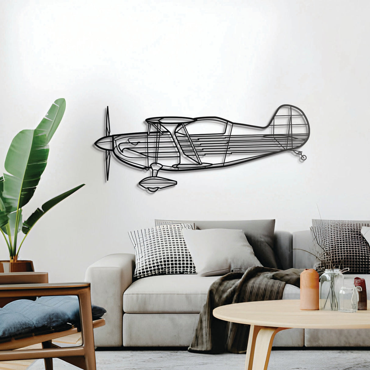 Eagle II metal aircraft wall sculpture – aviation-themed minimalist wall décor for hangar or living room