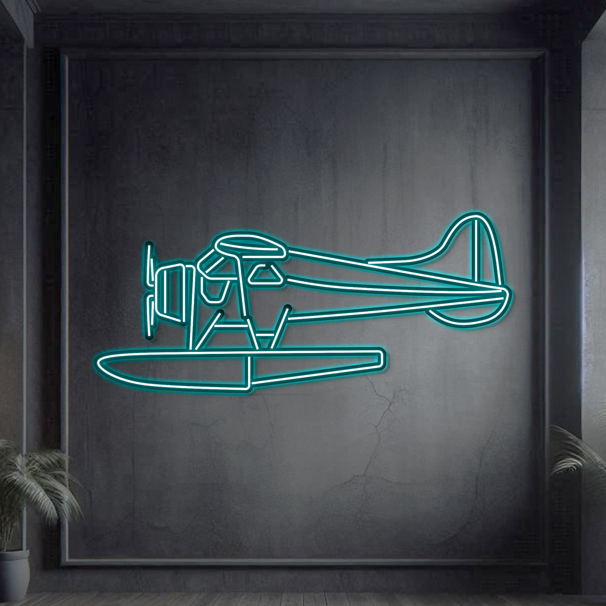 Matte-finish Beaver neon aircraft wall art—timeless bush plane tribute or thoughtful gift for pilots and milestone celebrations