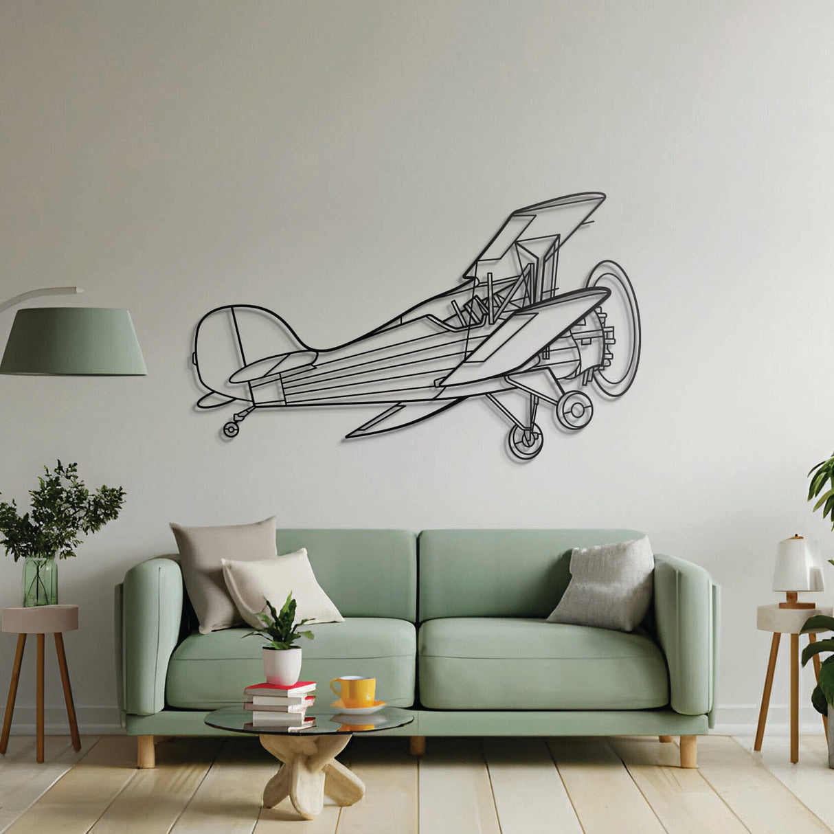 Aviation décor: Renegade Spirit R7 metal wall art in matte steel with 3D floating effect for hangar or office