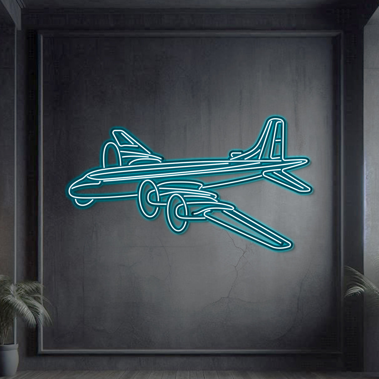 Matte‑finish CP‑107 Argus neon aircraft wall art—maritime patrol icon gift for retirements or mission‑commemoration