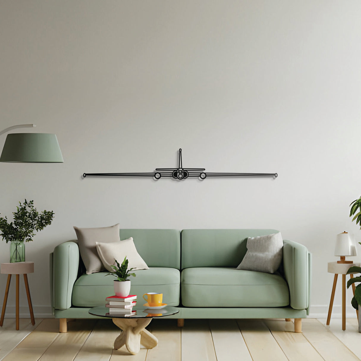 Aviation décor: U‑2 Dragon Lady metal wall art in matte steel with 3D floating effect for hangar or office