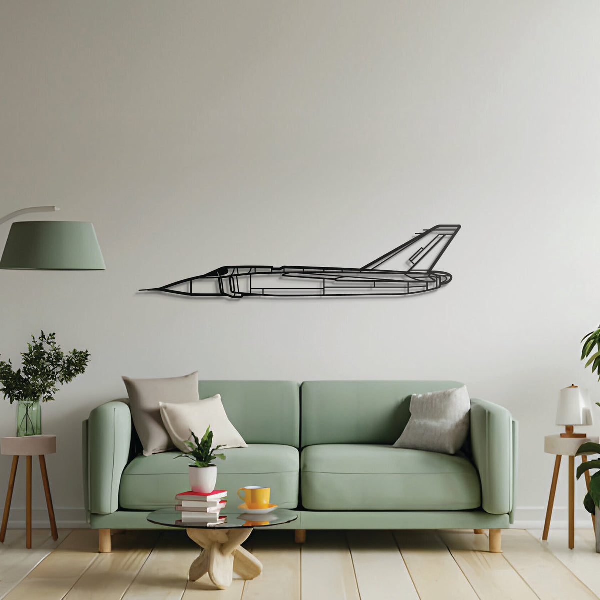 Historic CF‑105 Arrow silhouette – powder‑coated matte finish blending with contemporary interiors; Canada's advanced Mach 2 interceptor canceled in 1959