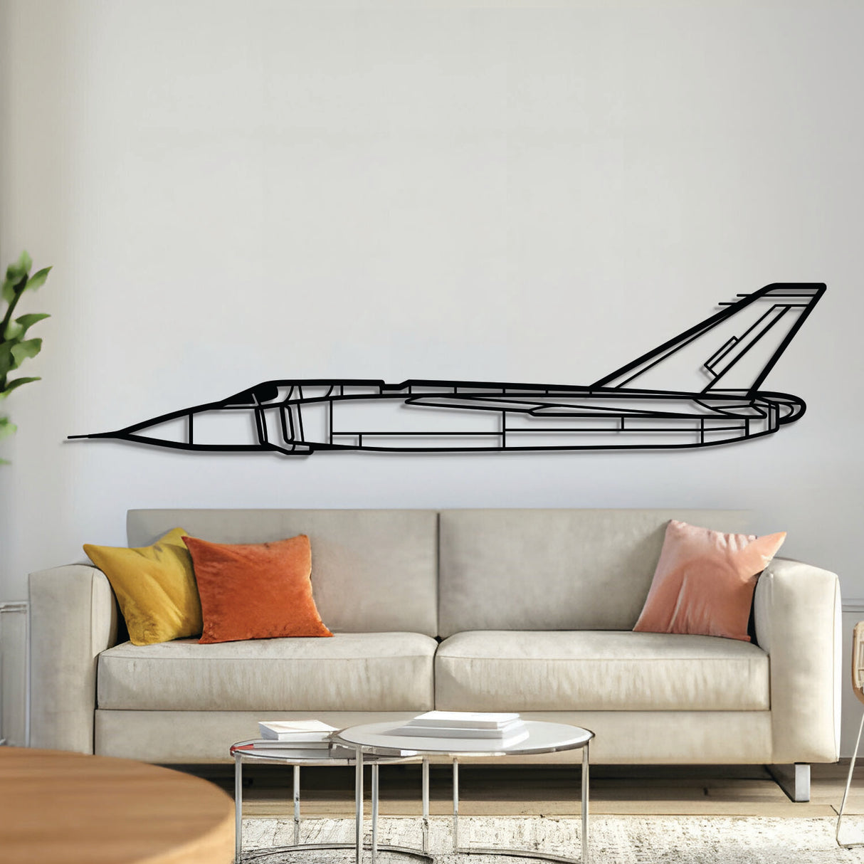 Avro Canada CF‑105 Arrow delta‑winged interceptor silhouette – laser‑cut 2 mm steel, textured matte powder‑coat finish, ready to hang