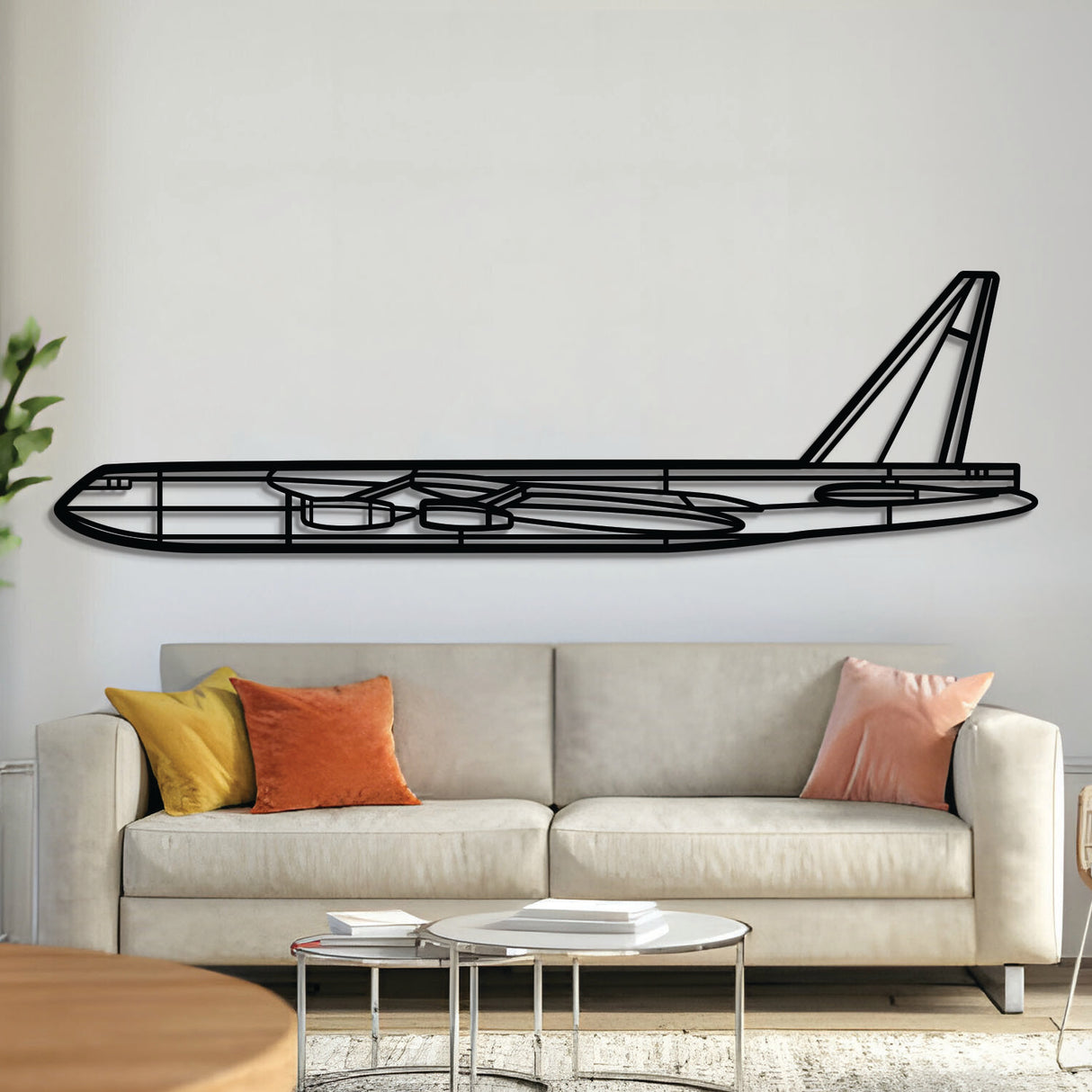 B‑52D Stratofortress strategic bomber wall art, laser‑cut 2 mm steel with matte textured finish and 3D elevation