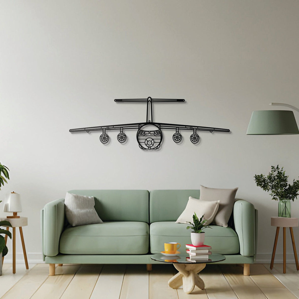 BAe 146 airplane wall décor in textured matte steel for aviation enthusiasts