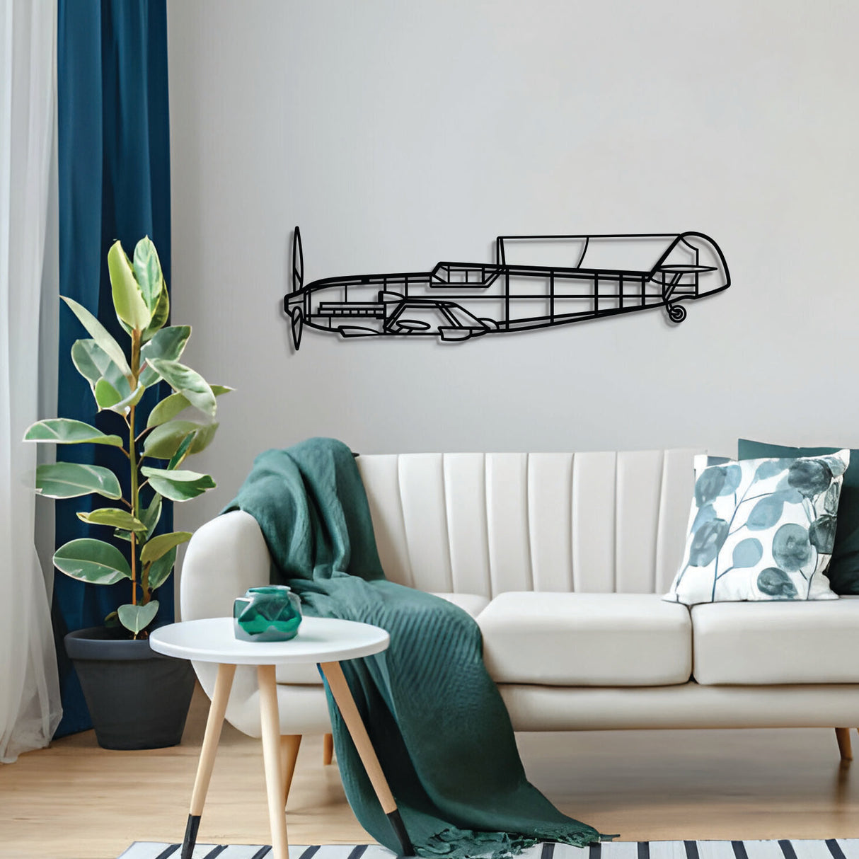 Matte‑finish Messerschmitt Bf 109E‑3 aircraft wall art, perfect aviation heritage gift for special occasions