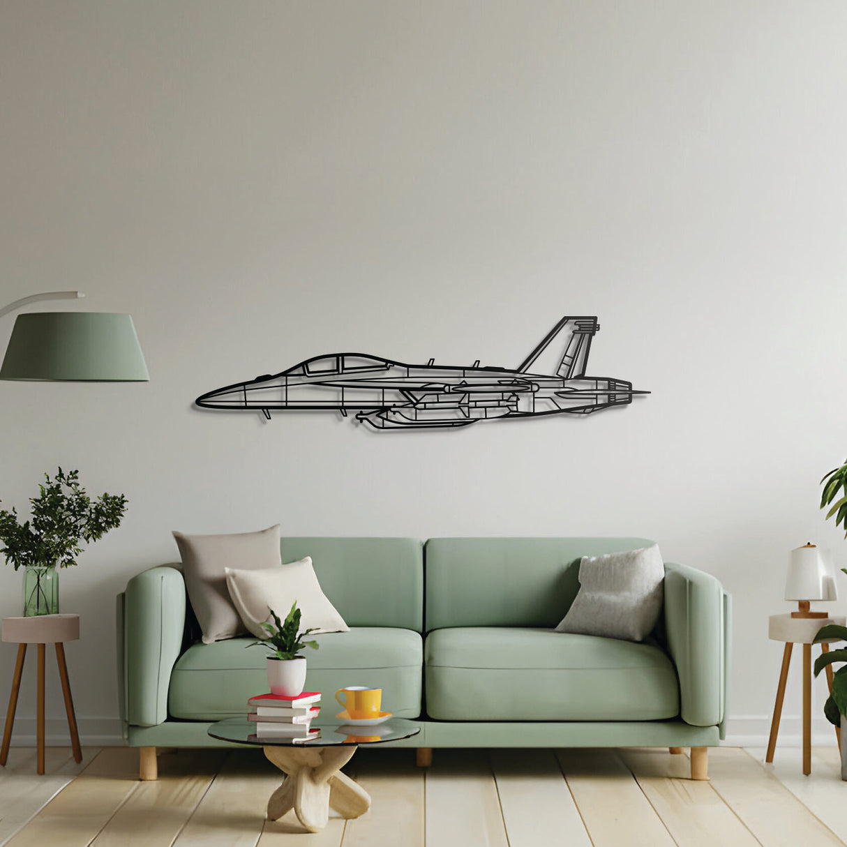 EA‑18 Growler warbird wall art – black steel silhouette with floating 3D shadow design, ideal for avgeeks