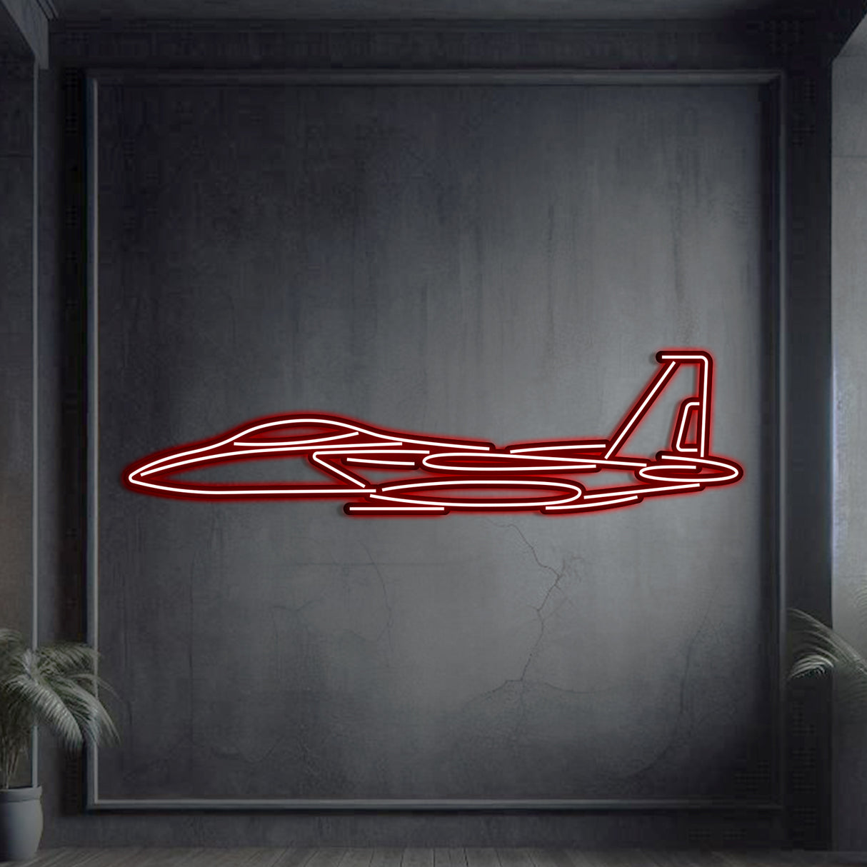 Navigate Craft Strike Eagle décor, ready‑to‑hang with neon accent, perfect avgeek gift for multirole fighter fans