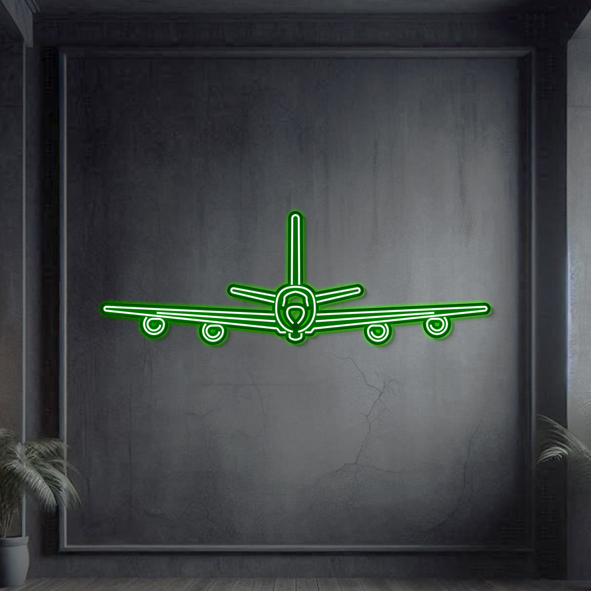 KC‑135R neon wall art, sleek aviation décor ideal for hangars, offices, or modern living spaces