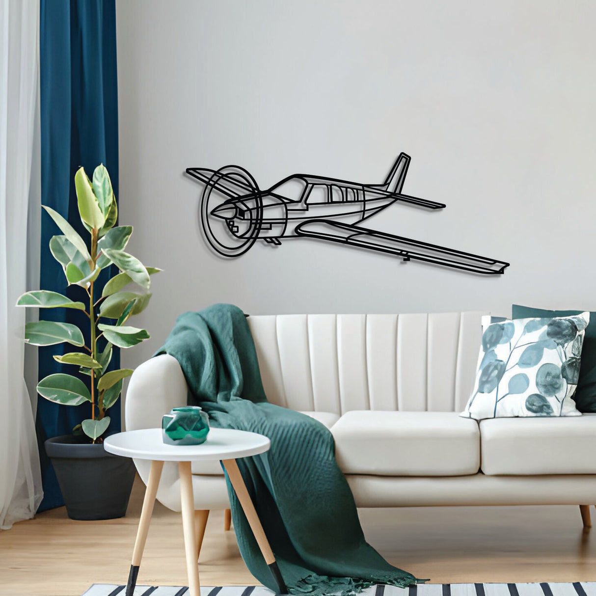 Navigate Craft Bonanza A‑36 décor, ready‑to‑hang with elevation screws, perfect avgeek gift for aviation enthusiasts