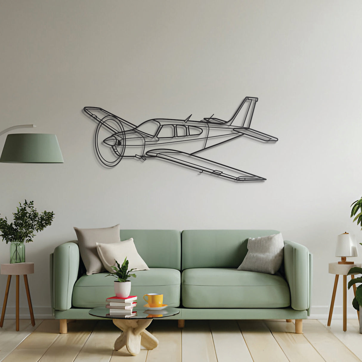 Aviation-themed Bonanza F33C wall art – textured and dyed steel, includes mounting hardware, available in multiple sizes up to 54.3